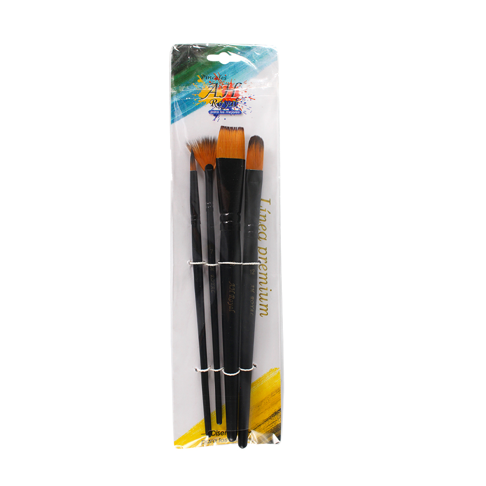 PINCEL AH ROYAL NEGRO LINEA PREMIUM NEGRO X4 SURTIDO [PAC90356-1016]
