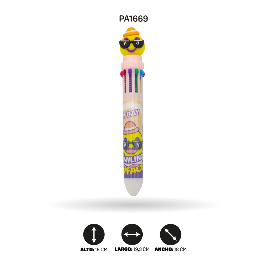 BOLIGRAFO 10 COLORES DE EMOJIS XX-6633 [PAC4562]
