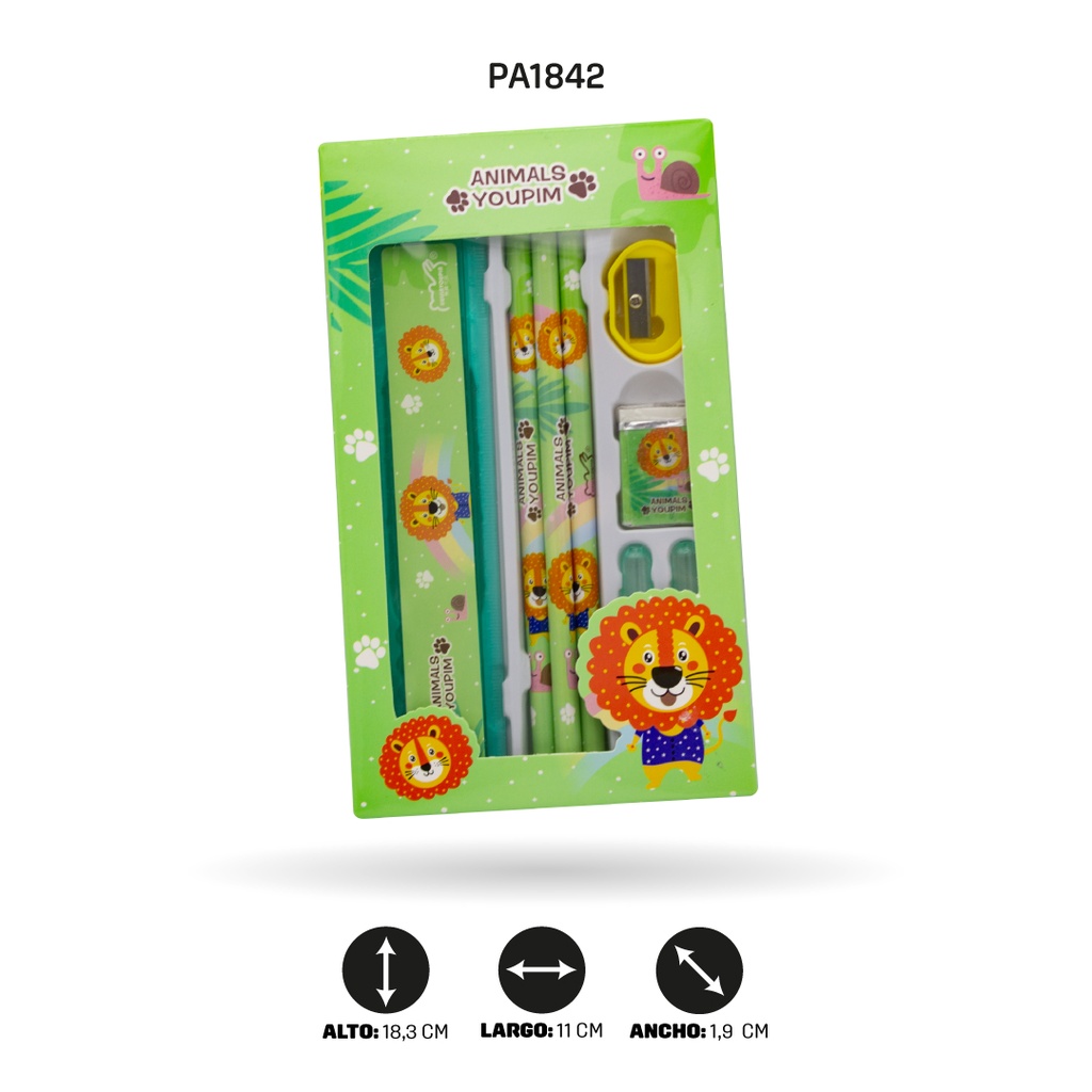 JUEGO DE LAPIZ PARA NIÑA Y NIÑO  7 MOTIVOS KM-9228  [PAC4585]
