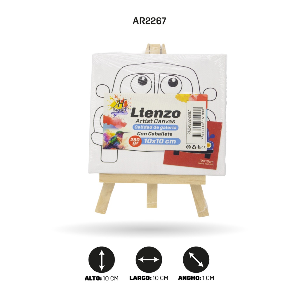 LIENZO ESTAMPADO  10x10CM CABALLETE 9 MOTIVOS [PAC4832-2267]