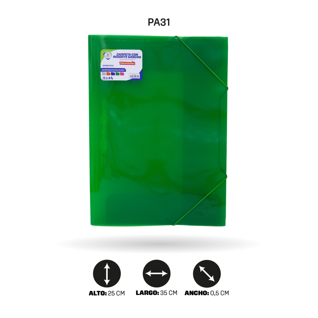 CARPETA AH ROYAL OFICIO GANCHO Y RESORTE POLICOVER 48 MICRAS [PAC70202-PAC5346]