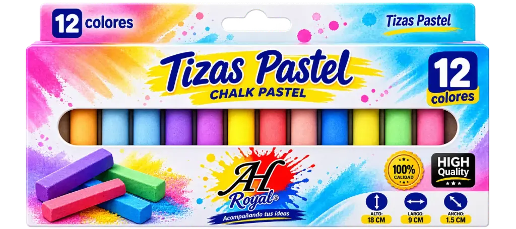 TIZA CHALK AH ROYAL PASTEL -12 COLORES [PAC20328-102]
