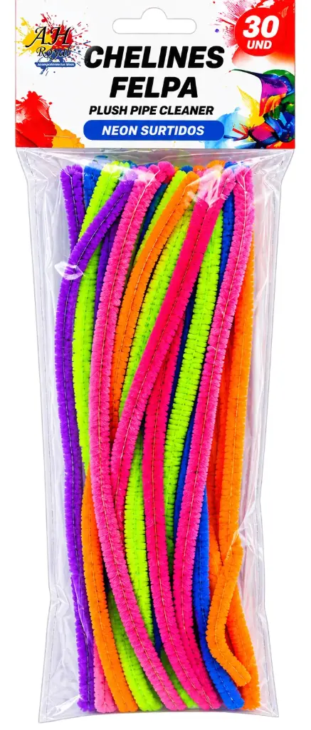 CHELINES DE FELPA BOLSA X 30 - NEÓN [PAC20442-836]