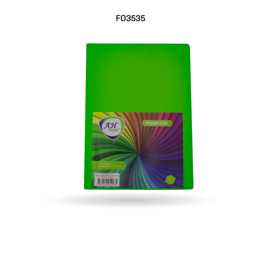 FOAMY 4 CARTA AH ROYAL VERDE LIMON X 10 UNDS [AH28102215-3535-AH28102215-AH20102215]