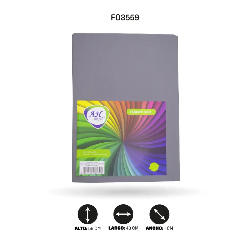 FOAMY 4 CARTAS AH ROYAL GRIS OSCURO X 10 UNDS [AH28101115-3559]
