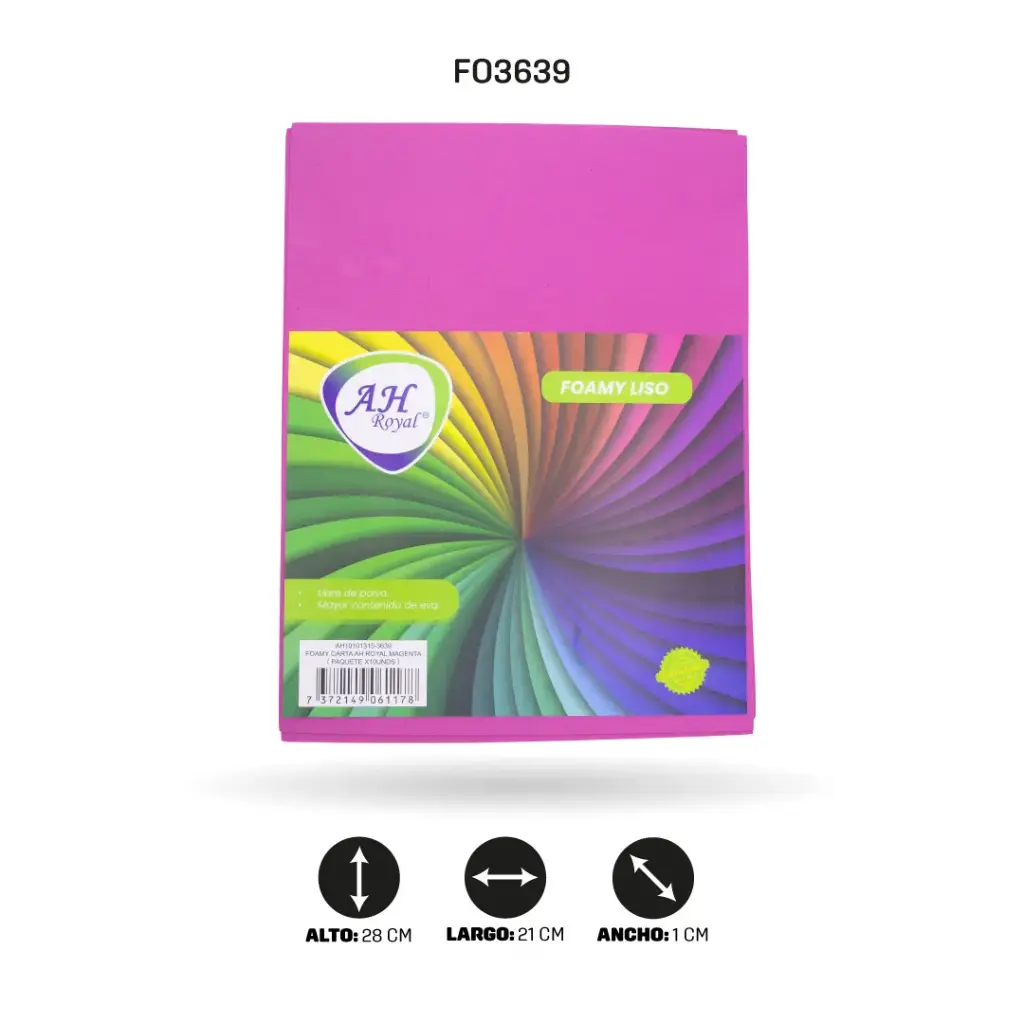 FOAMY CARTA AH ROYAL MAGENTA  X 10 UNDS [AH10101315-PAC40276-3639]