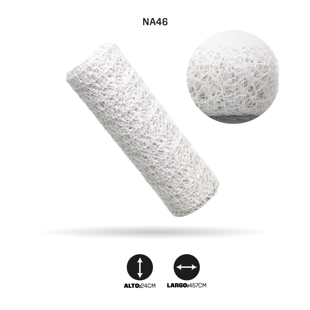 MALLA DE NAVIDAD CON POLVO BLANCO X120 [PAC2625]