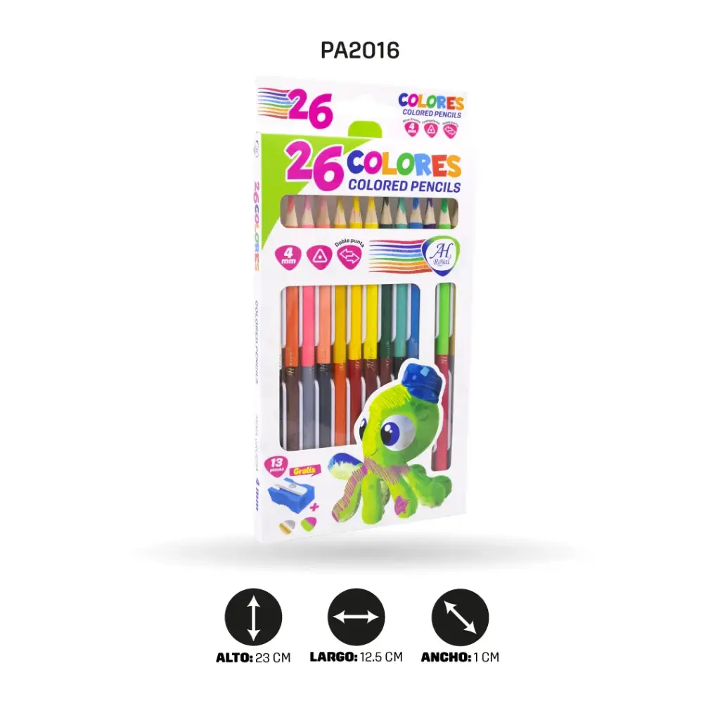 COLOR AH ROYAL DOBLE PUNTA 26 COLORES 13 PIEZAS 4 MM X12 [PAC2744-2016]