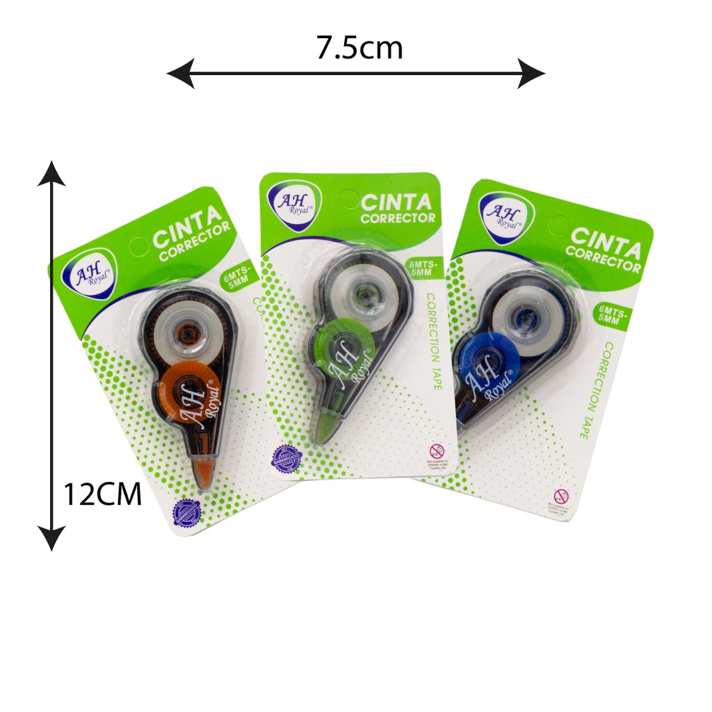 CINTA CORRECTOR AH ROYAL DE COLORES 5 mm x 6 mts [PAC60047-2045-PAC3595][PAC7132]