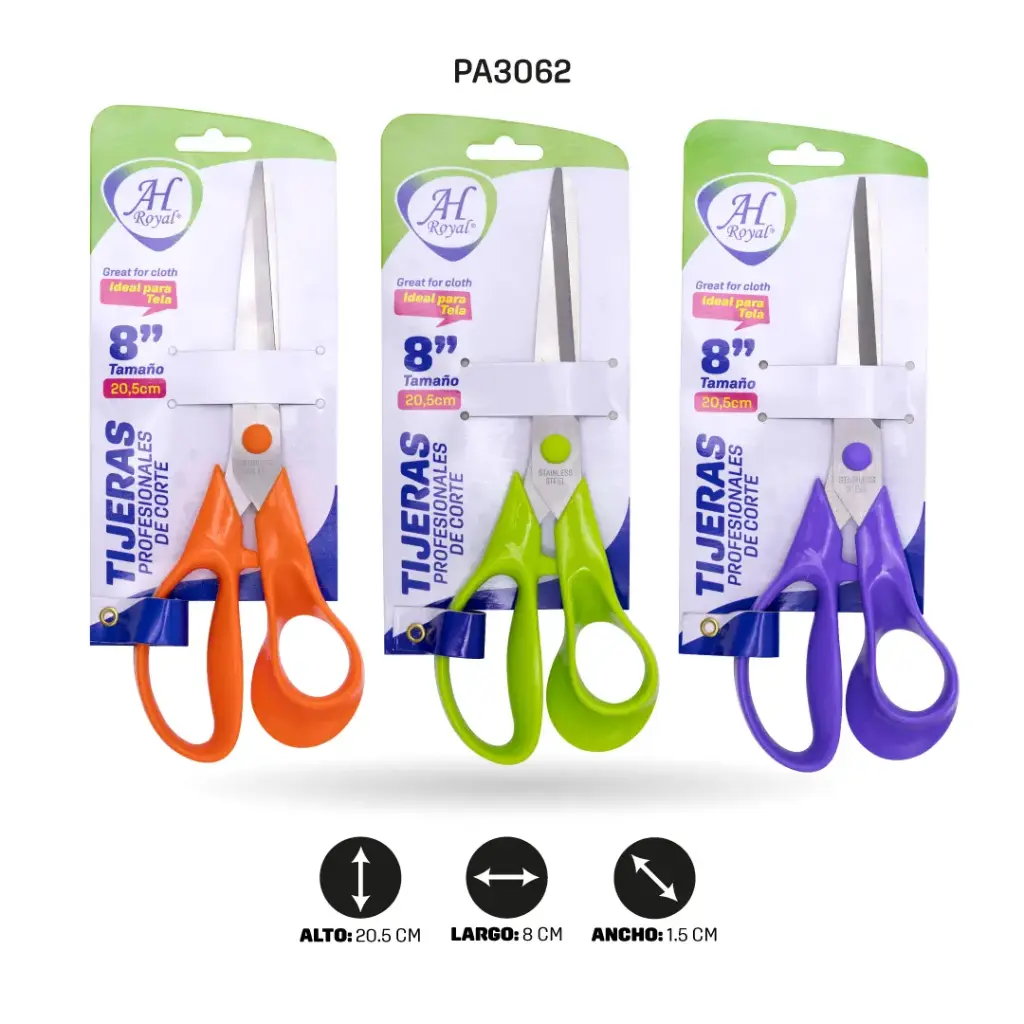 TIJERA AH ROYAL PARA TELA MANGO DURO DE 8" [PAC30007-3062]