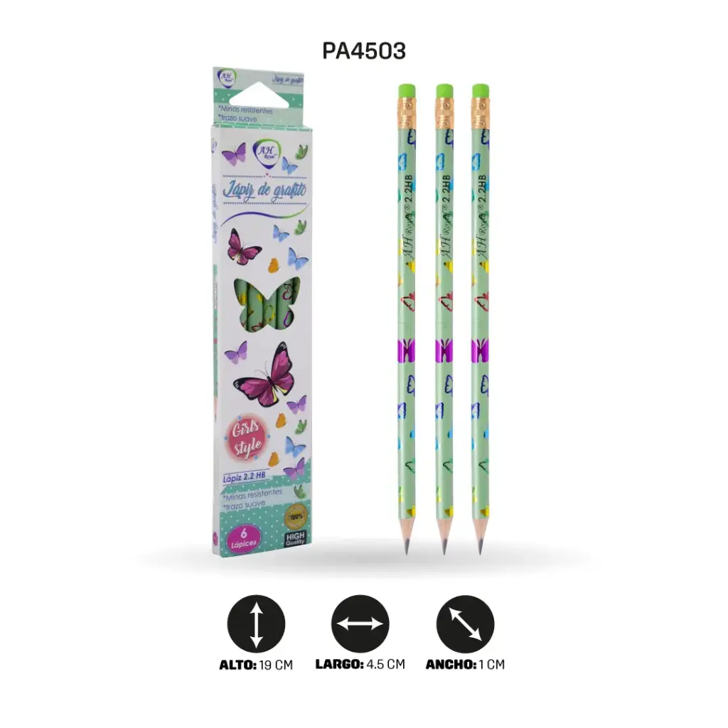 LAPIZ AH ROYAL MARIPOSA DISPLAY X 6 UND HB # 2.2 [PAC2512]