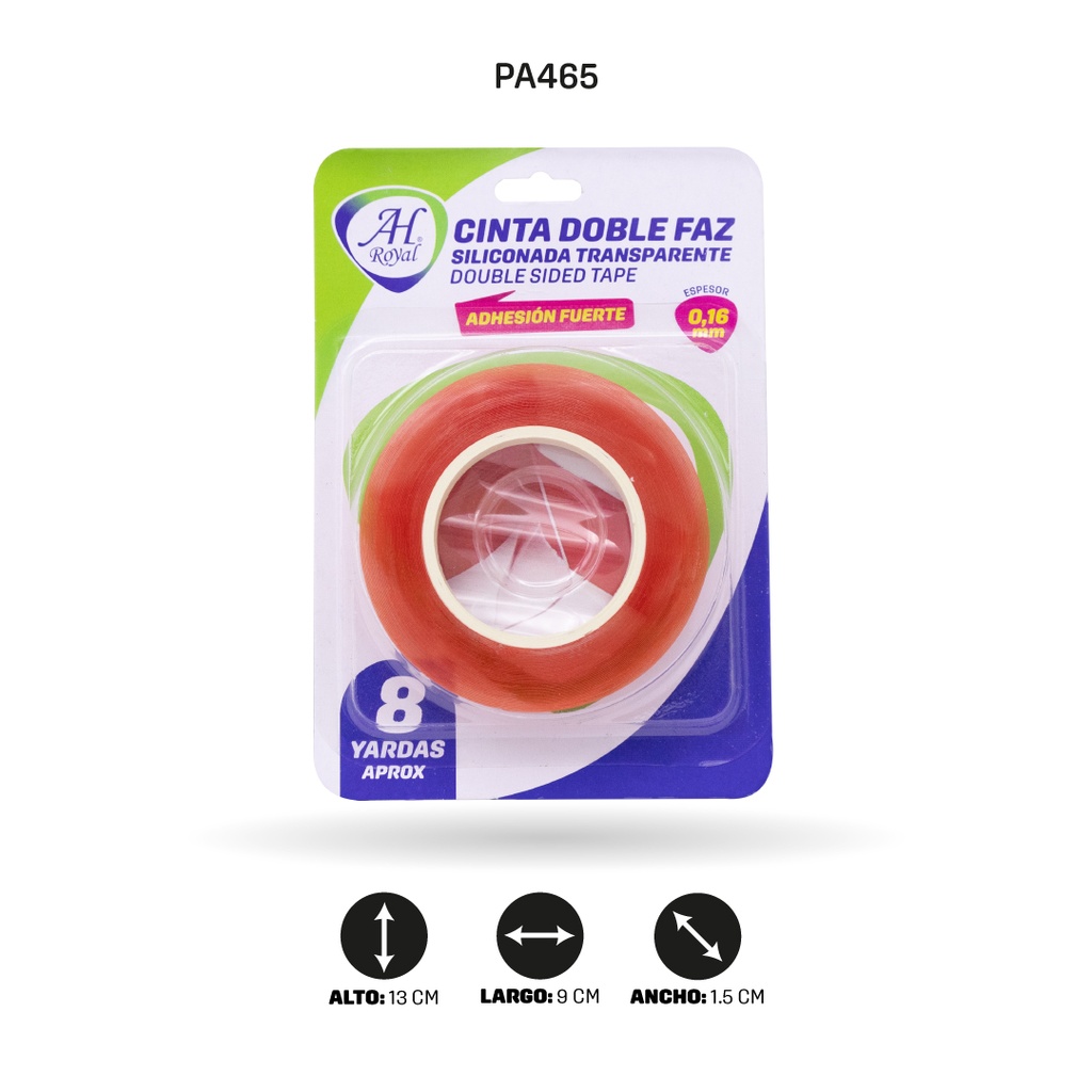 CINTA AH ROYAL DOBLE FAZ SILICONADA  12 mm x  0.16mm x 8 yd [PAC2516-465]