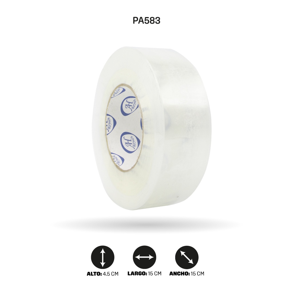 CINTA AH ROYAL TRANSPARENTE - AMARILLA 45 mm x 45 mic x 300 yd [PAC2519-583][PAC6819][PAC6824]