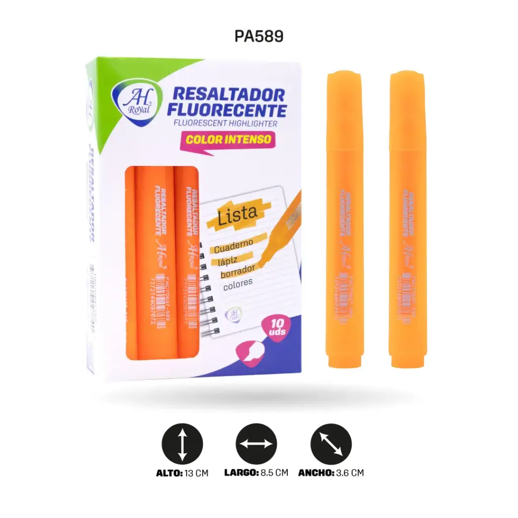 RESALTADOR AH ROYAL FLUORESCENTE NARANJA [PAC70637-589-PAC70637]