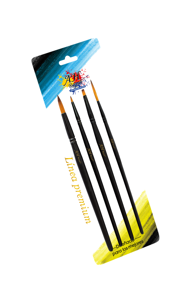 PINCEL AH ROYAL LINEA PREMIUM NEGRO X4 SURTIDO [PAC90363-1069]