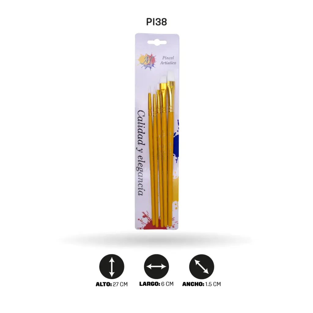 PINCEL AH ROYAL JUEGO AMARILLO N°10-0 2 3 4 6  X5 SURTIDO [PAC20090-38]