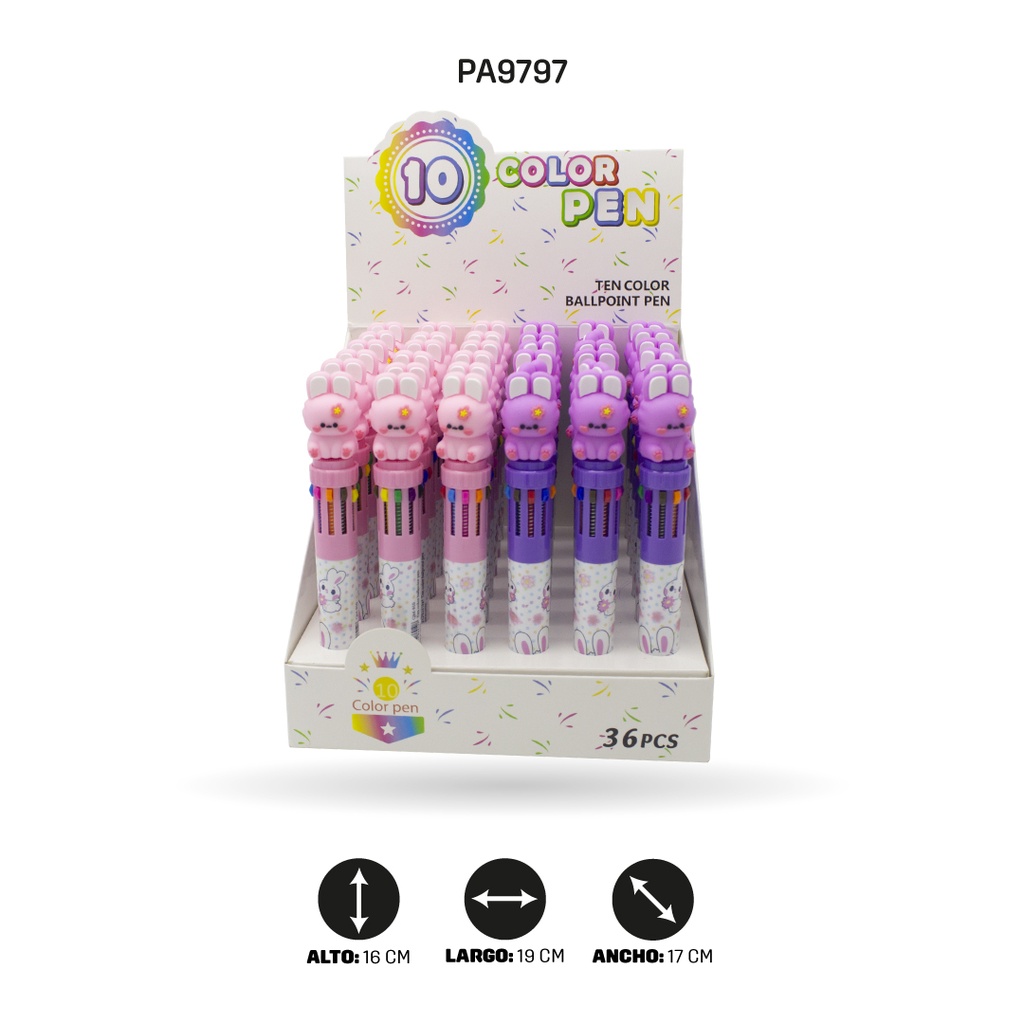 BOLIGRAFO 10 MINAS CONEJO DISPLAY X36 UND QM-910 [PAC3162-9797]