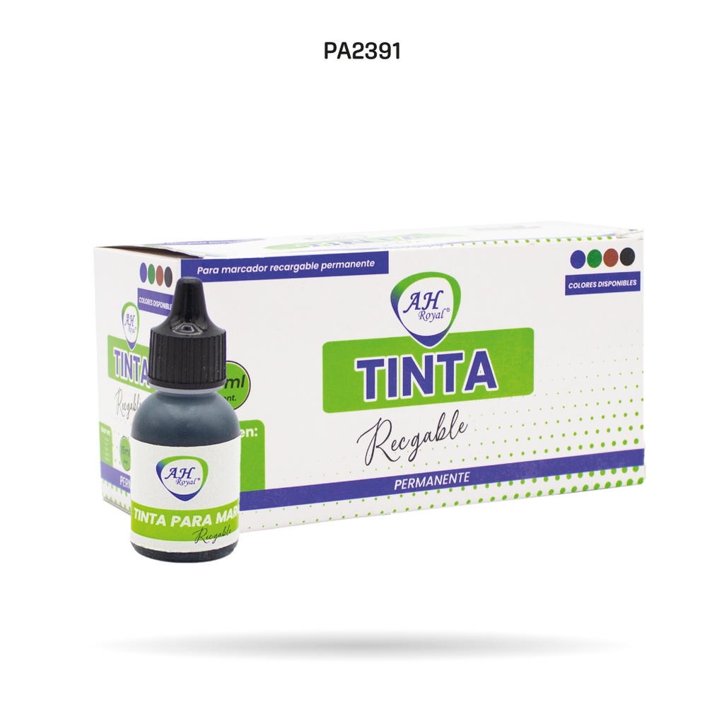 TINTA AH ROYAL NEGRA PARA MARCADOR PERMANENTE, 15 ML [DISPLAY X10]