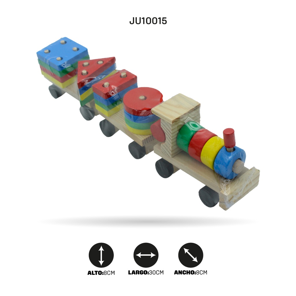 TREN DIDACTICO EN MADERA CON FIGURAS GEOMETRICAS [1970-151]