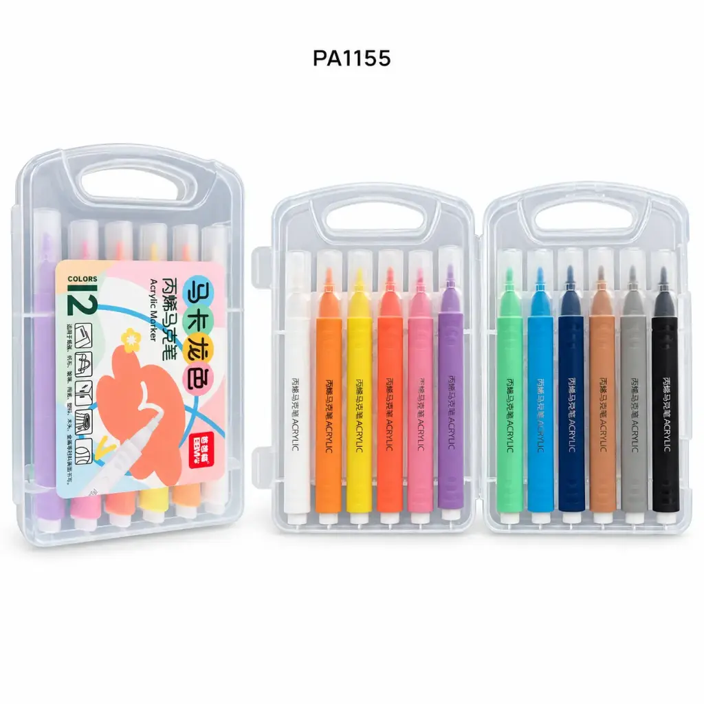 MARCADOR JUMBO ACRILICO TRIANGULAR PASTEL X12 CAJA PLASTICA [PAC4084]