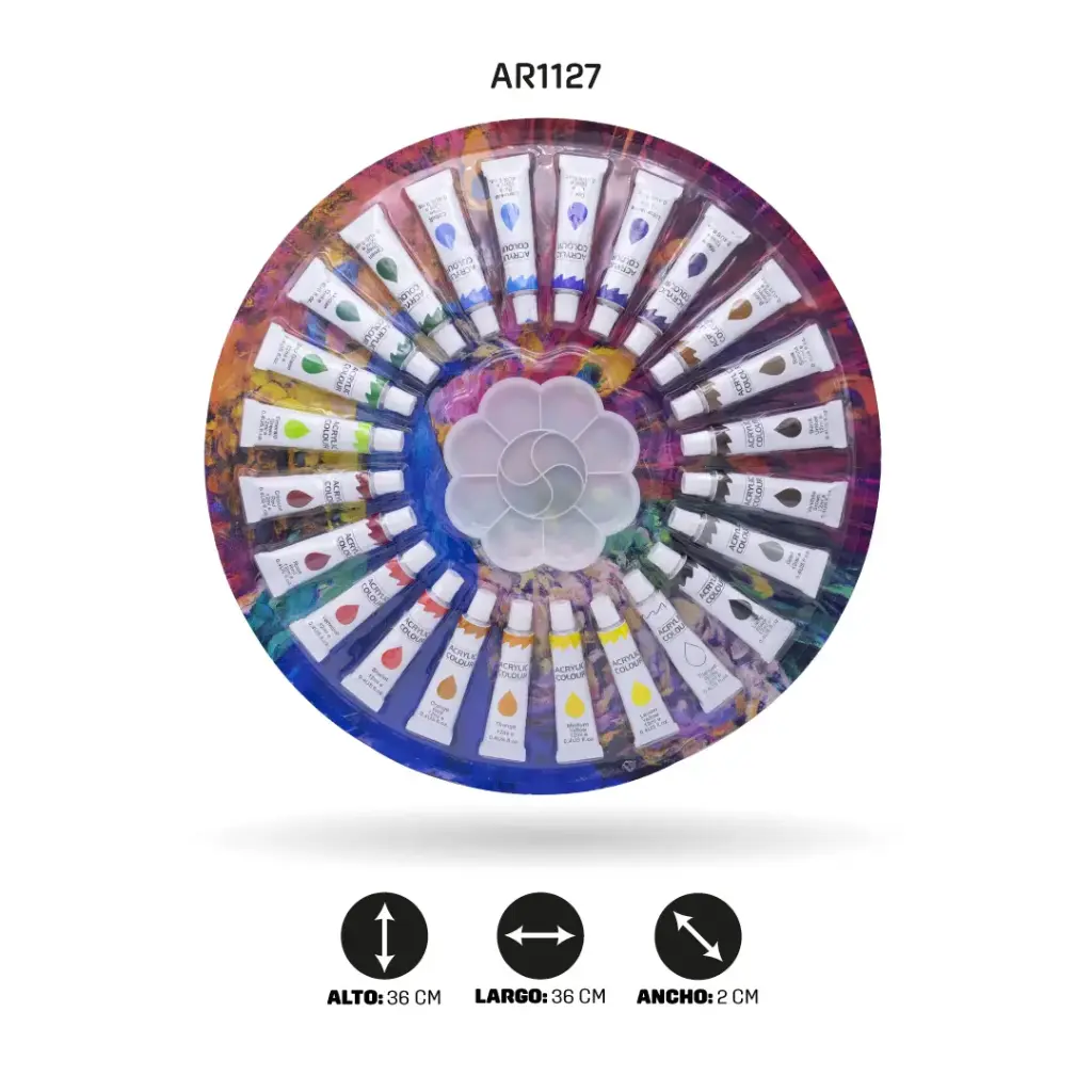 KIT DE ARTE AHROYAL 25 PIEZAS ACRILICO [PAC3488]