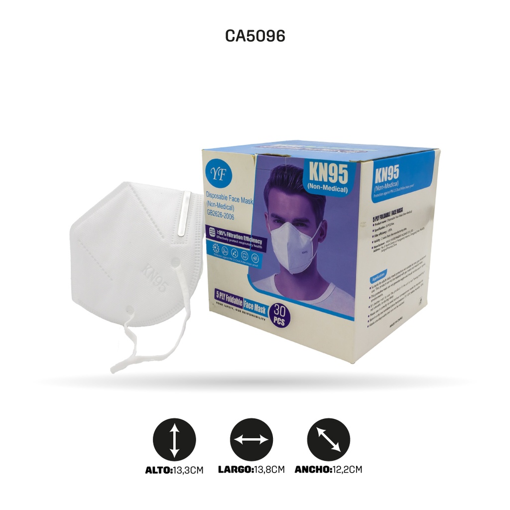 TAPABOCAS KN95 PAQUETE X 2 (PRECIOX2)(DISPLAY X 15 PAQUETES)