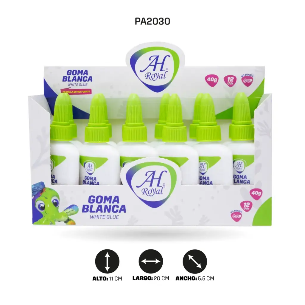 GOMA BLANCA AH ROYAL DE 40 GRAMOS DISPLAY X 12 UND [PAC2030]