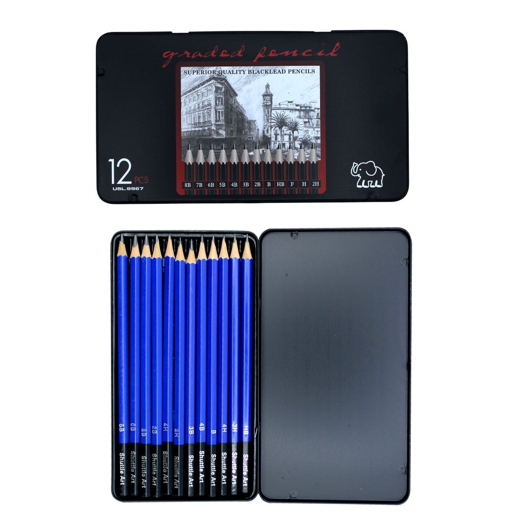 LAPIZ PARA DIBUJO CAJA METALICA X 12 UND HB [PAC3178]