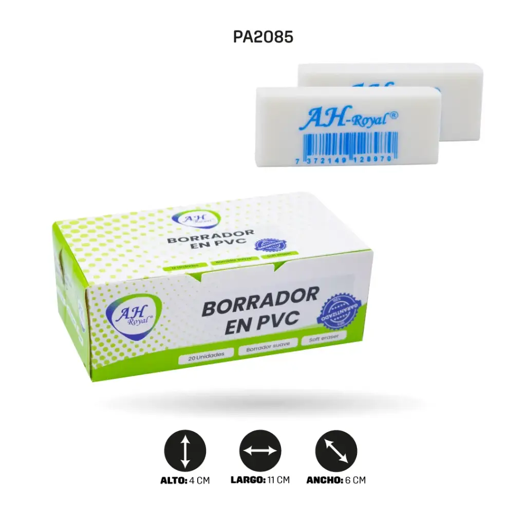 BORRADOR AH ROYAL PVC BLANCO MEDIANO (DISPLAY X 20) [PAC3201]