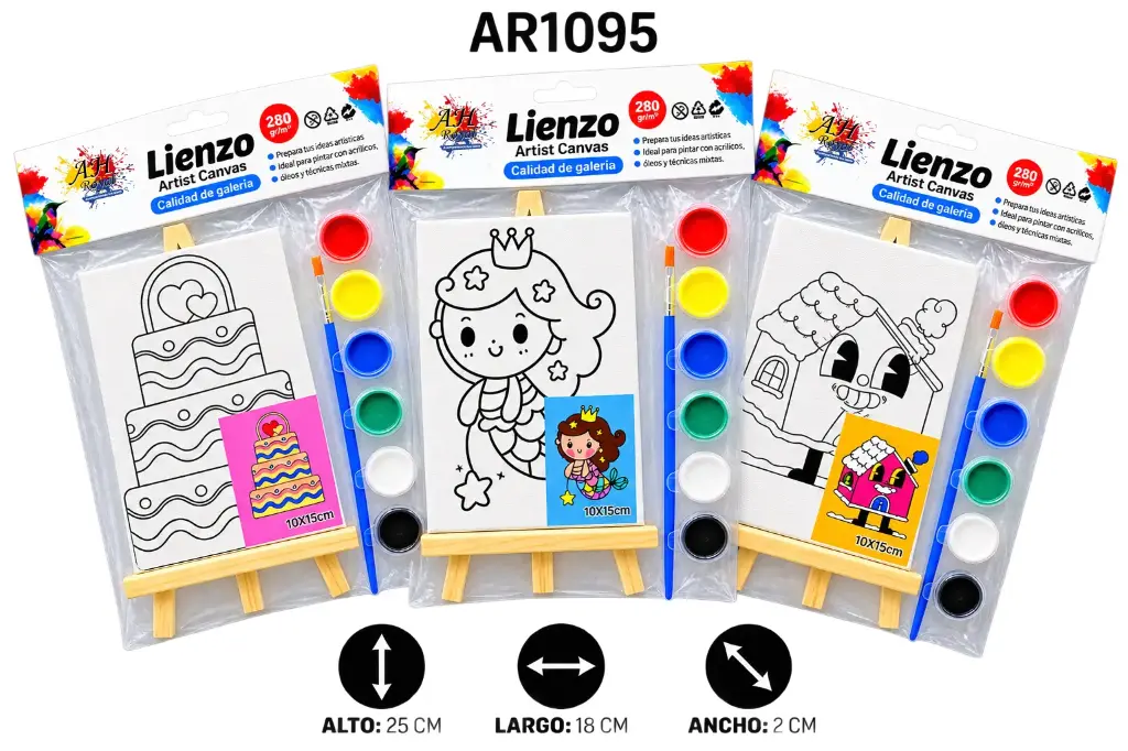 LIENZO SET DE ARTE CON CABALLETE PEQUEÑO [PAC3195]