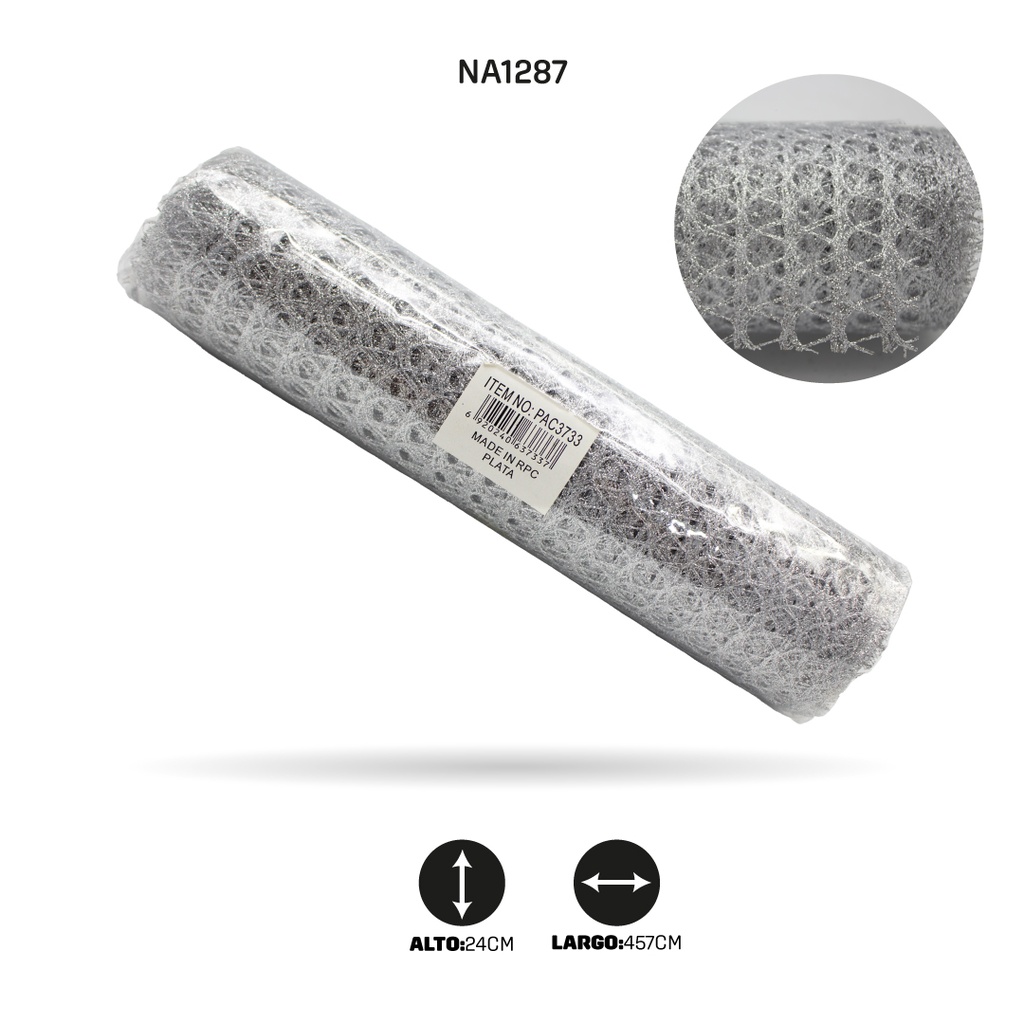 MALLA ESCARCHA PLATA [PAC3733]