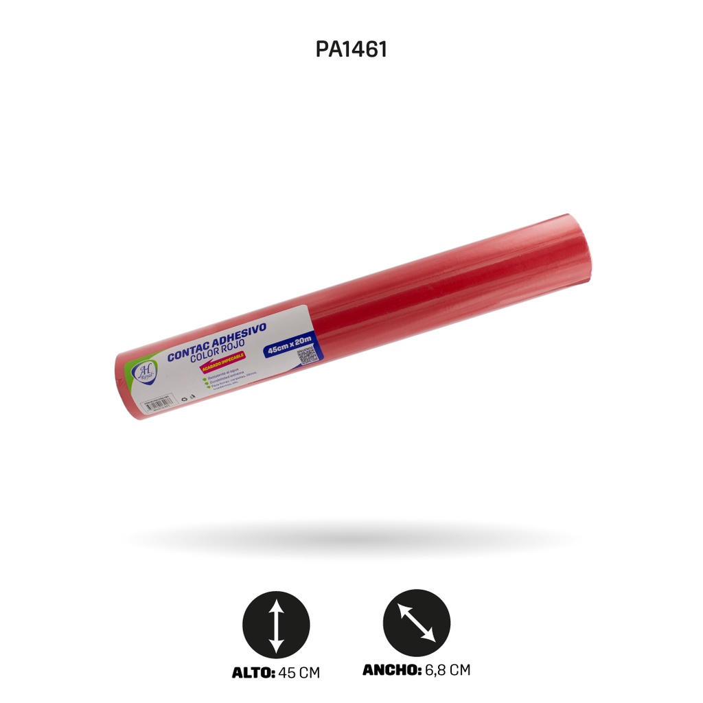 PAPEL CONTAC AHROYAL ROJO DE 20 mts x 45 cms [PAC3702-1461]
