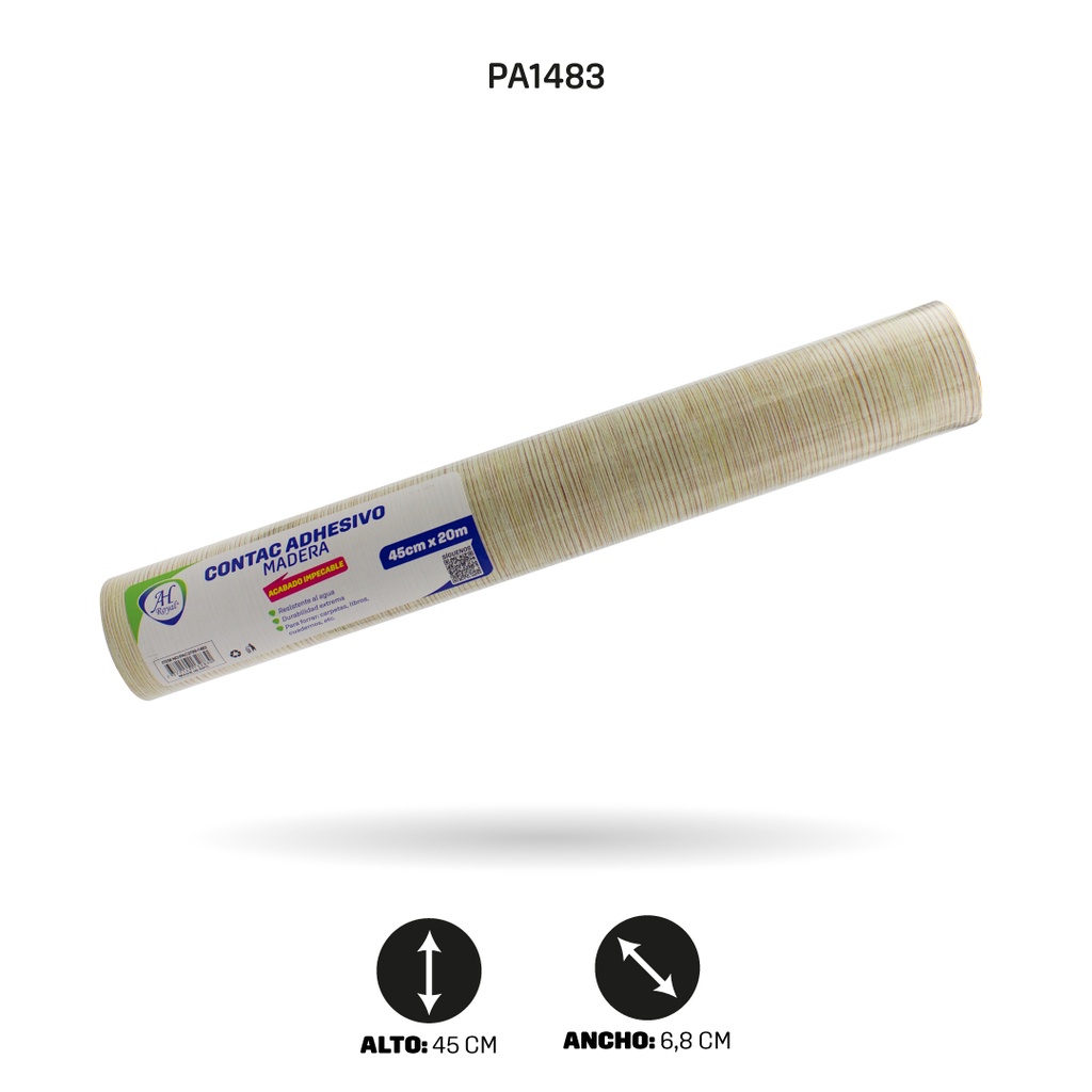 PAPEL CONTAC AHROYAL MADERA DE 20 mts x 45cms [PAC3709-1483]
