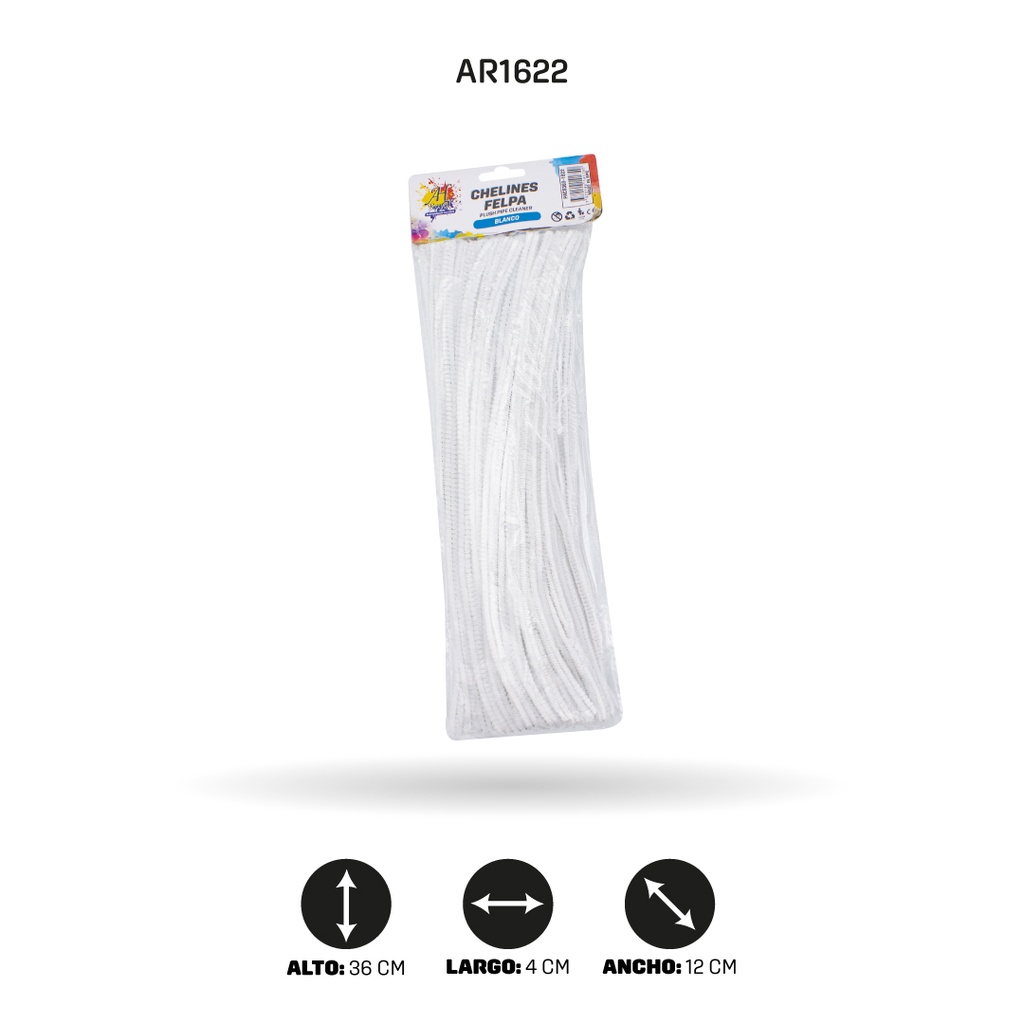 CHELINES DE FELPA BOLSA X 100 - BLANCO [PAC5369]