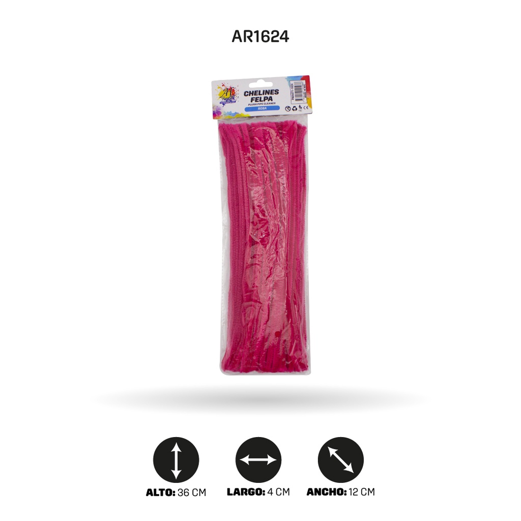 CHELINES DE FELPA BOLSA X 100 - ROSADO [PAC5371]