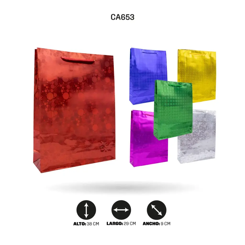 BOLSA DE REGALO HOLOGRAMADA JUMBO [PAC20648-653]