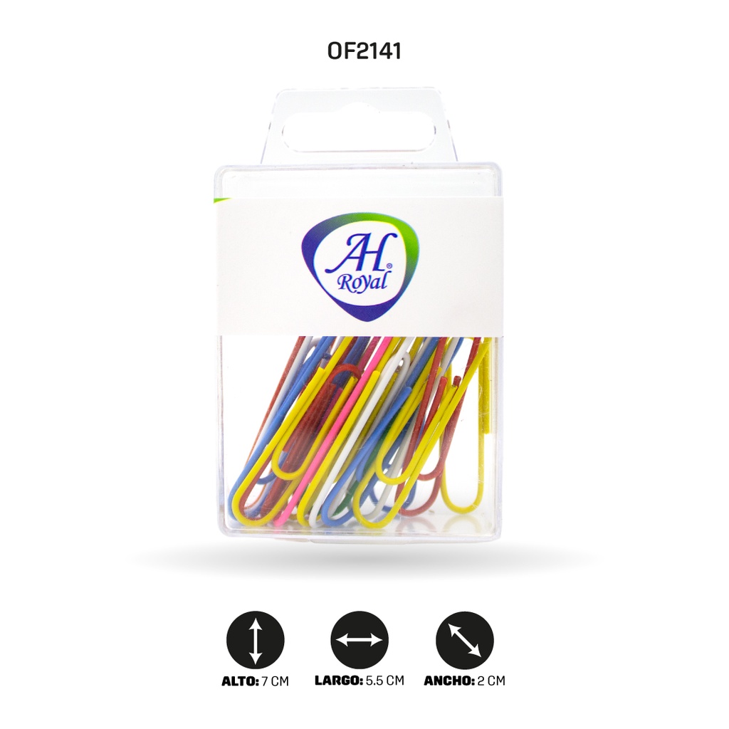 CLIP AH ROYAL DE COLORES YUMBO 50MM X 20 PIEZAS [PAC4401]
