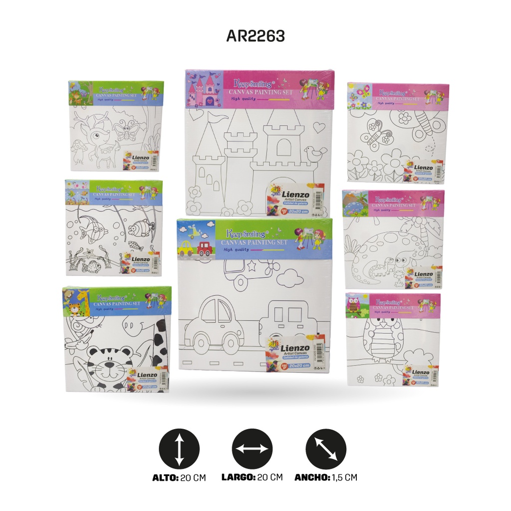 LIENZO ESTAMPADO 20x20CM 8 MOTIVOS [PAC4826-2263]