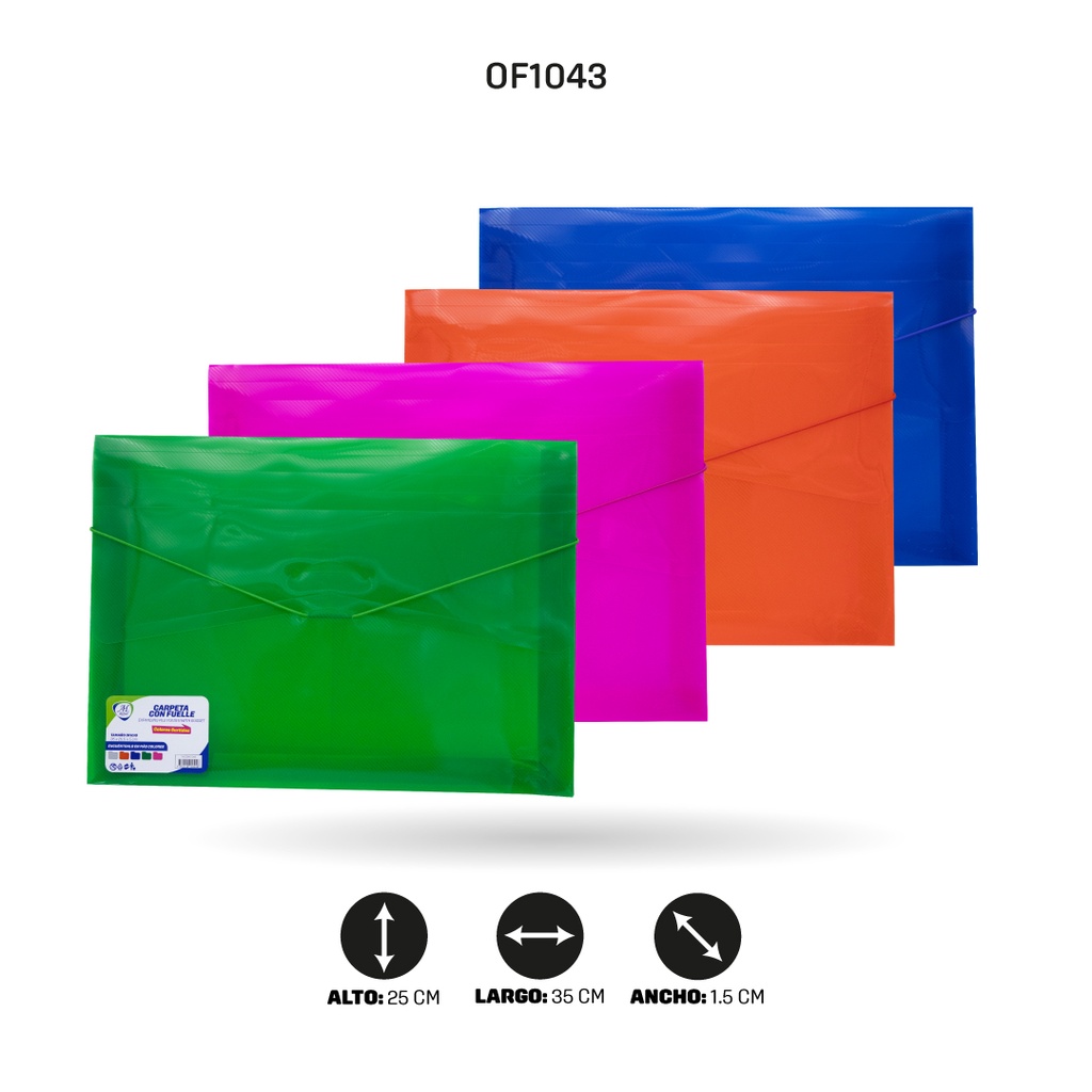 CARPETA AHROYAL FUELLE RESORTE OFICIO DE 4 COLORES  38mc[PAC5345]