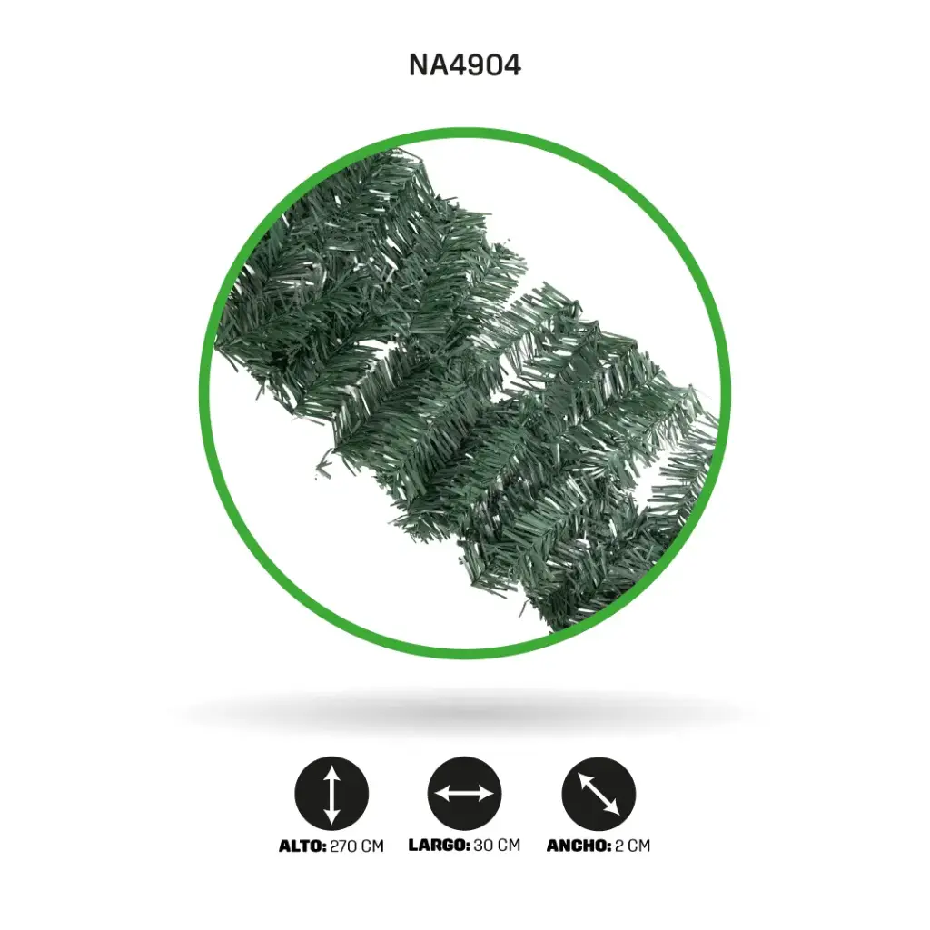 GUIRNALDA DE NAVIDAD VERDE OSCURO  270cm - 30cm - 160 PIN [PAC4900]