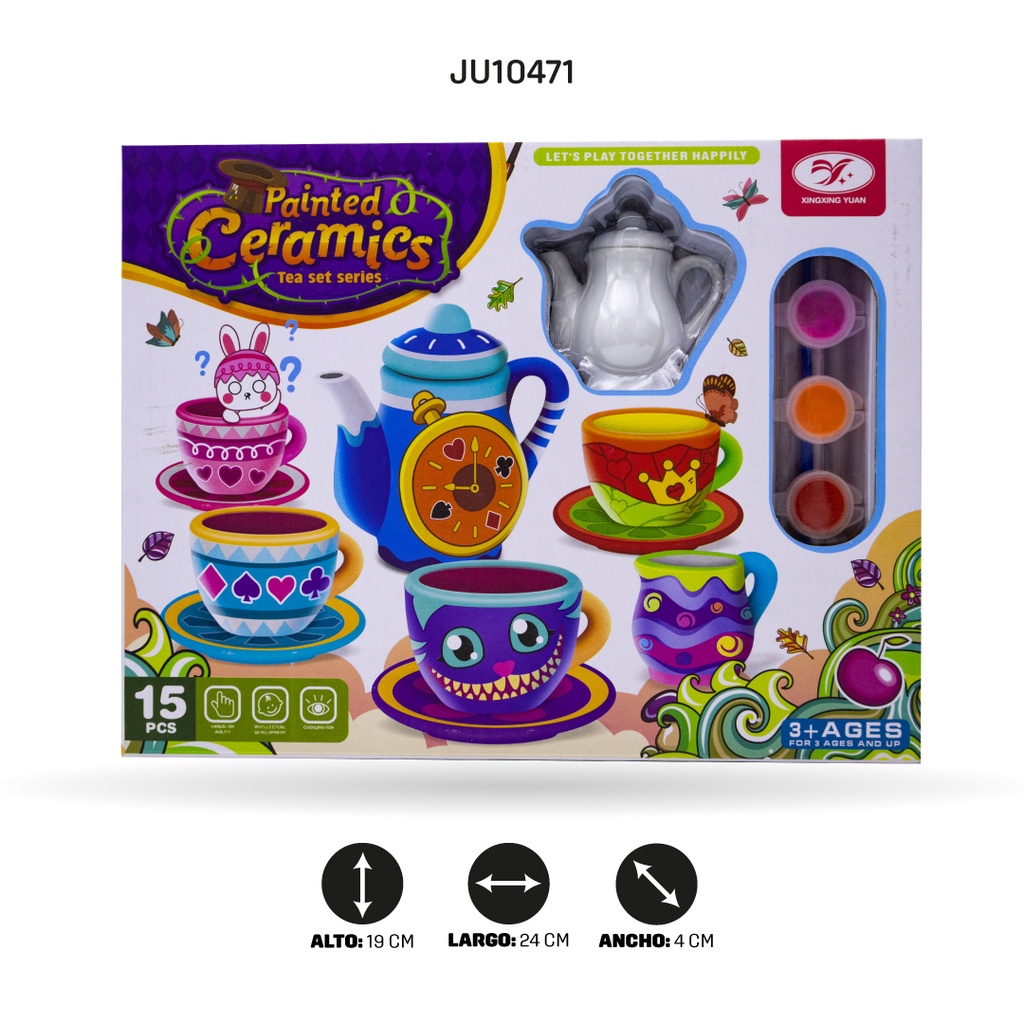 SET DE TÉ DE CERÁMICA PARA PINTAR [868-D21]