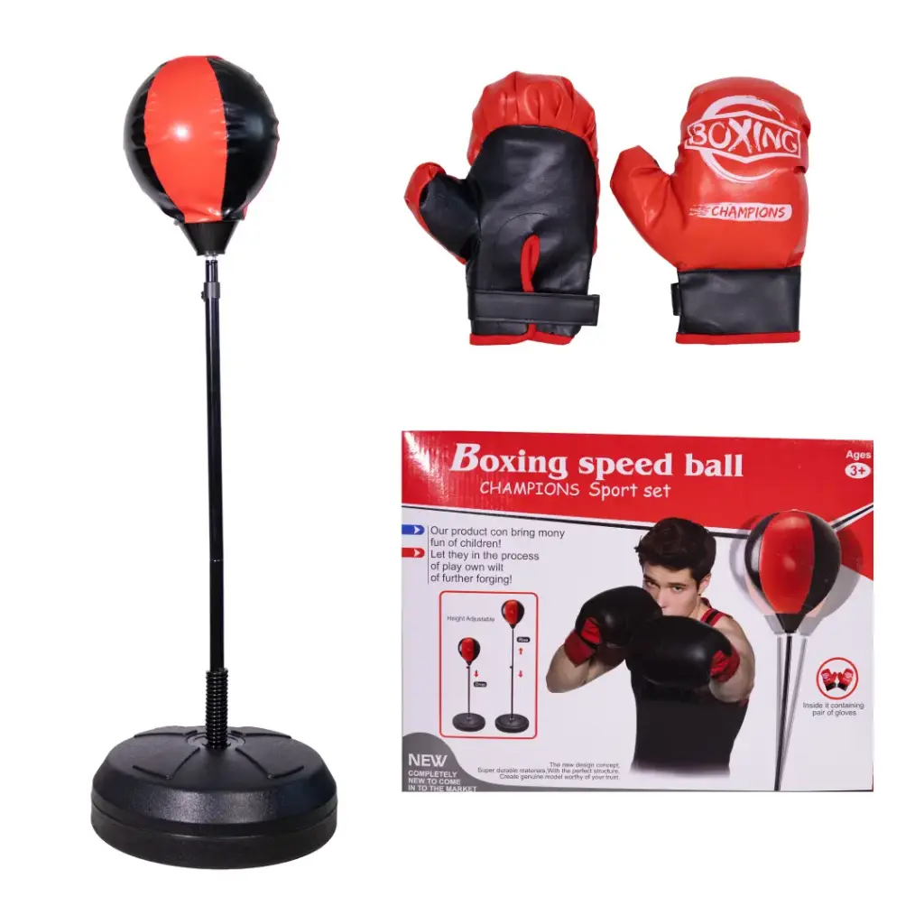 BALÓN ENTRENAMIENTO DE BOXEO 22CM CON GUANTES [LT-502B22]