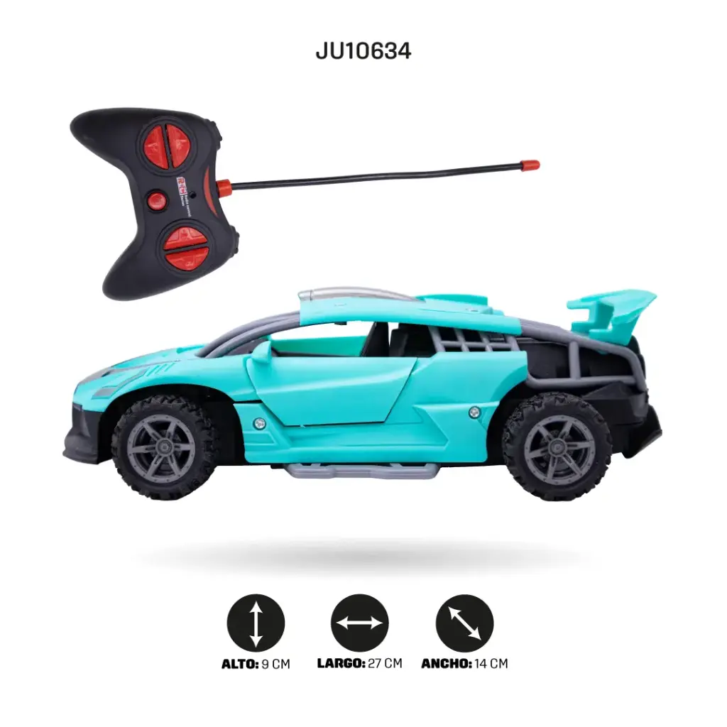CARRO DEPORTIVO CON RADIOCONTROL DE CINCO VÍAS Y CARGADOR USB [2470B]