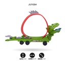 CATAPULTA CON 5 VEHICULOS FIGURA DINOSAURIO [424-1]