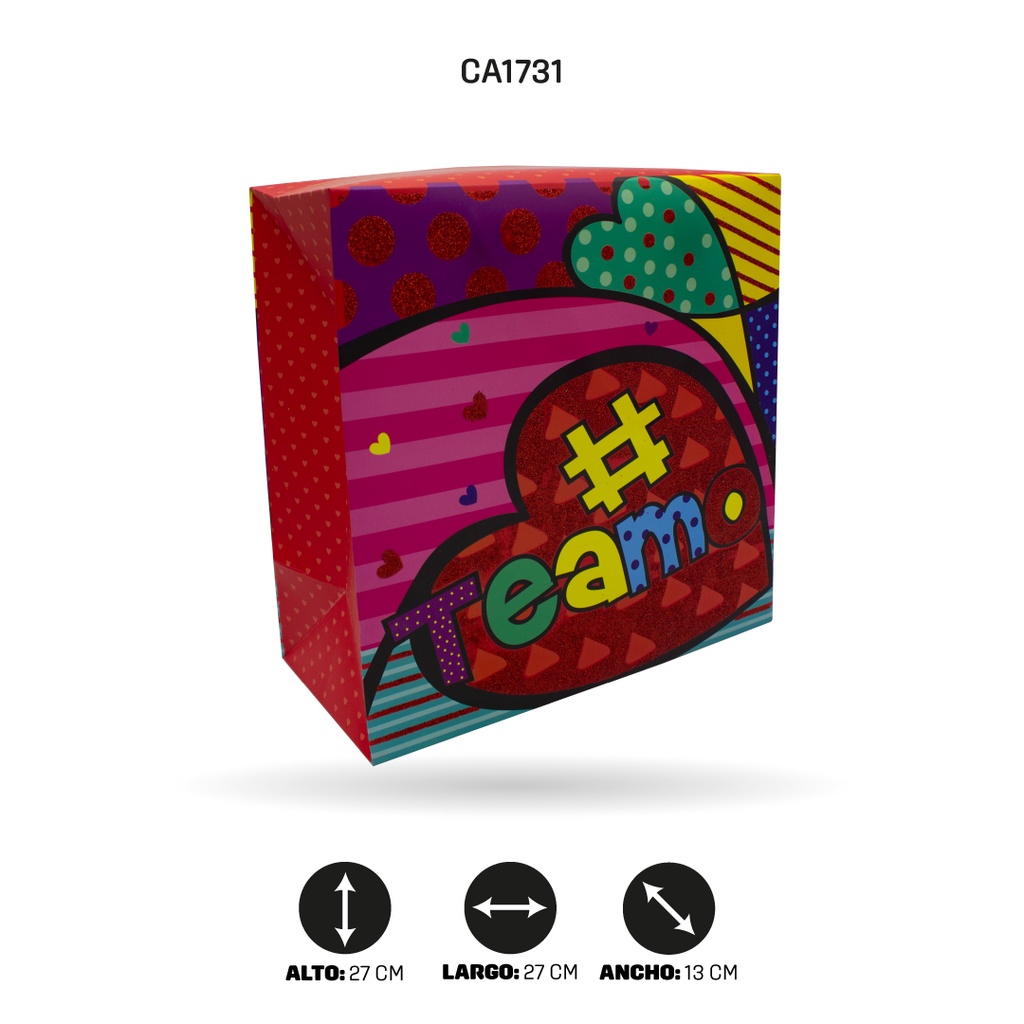 BOLSA REGALO TIPO CAJA DISPLAY X12 UND 3D 27x27x13cm 210grs YM-2011-L DISPLAY X12[PAC5161]