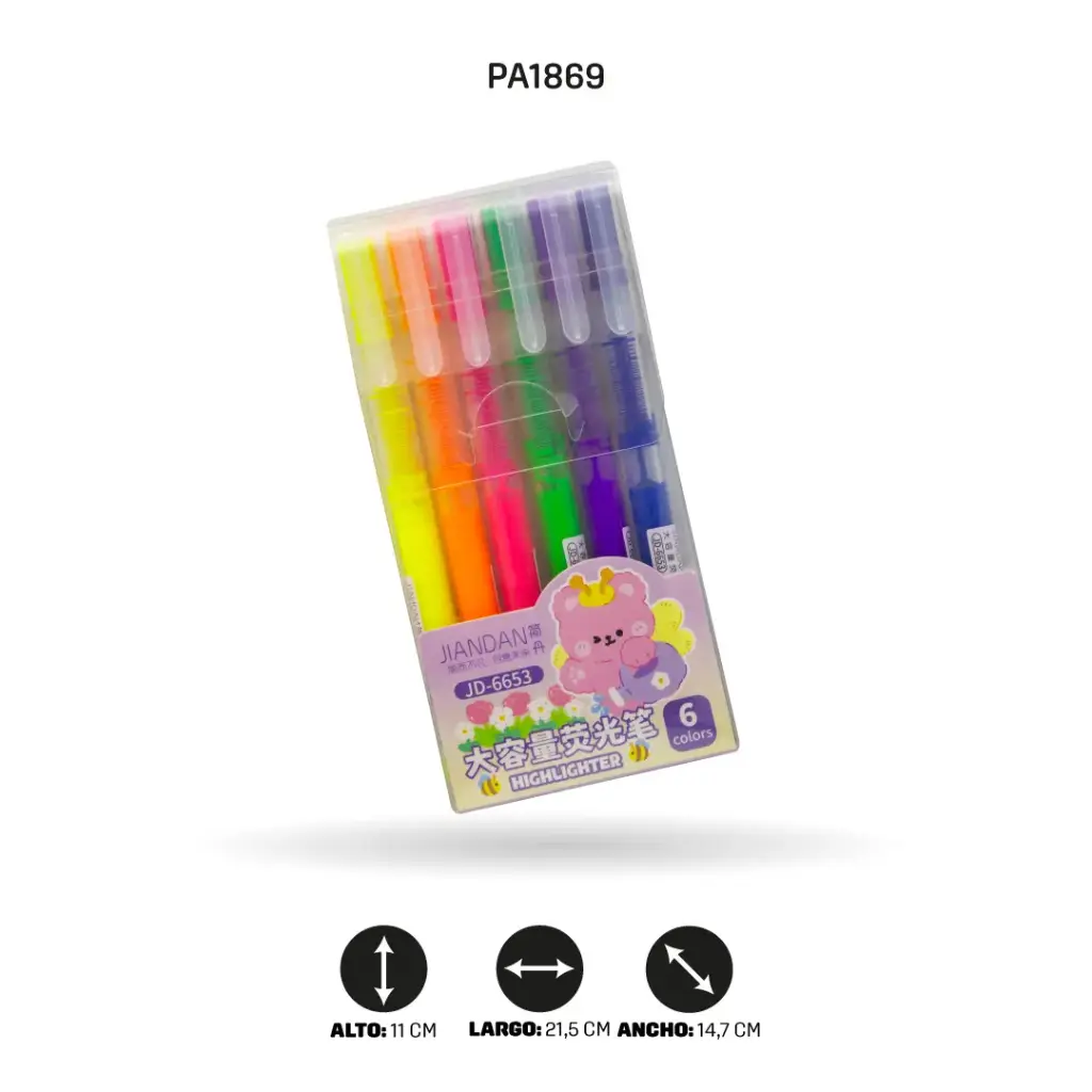 RESALTADOR 6 COLORES DISPLAY X 24 UND [PAC4637]
