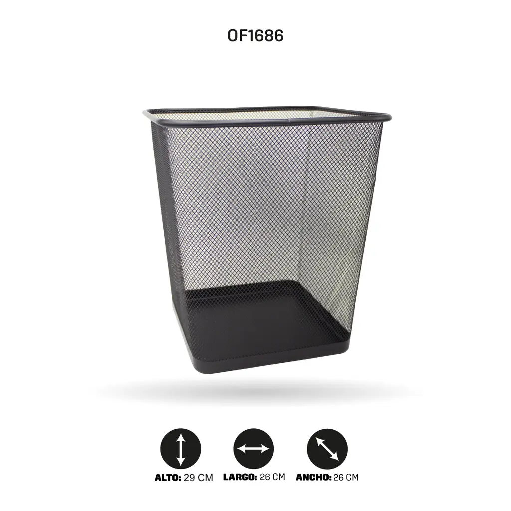CUBO DE BASURA AH ROYAL CUADRADO 26X26X29 CM [PAC5706]