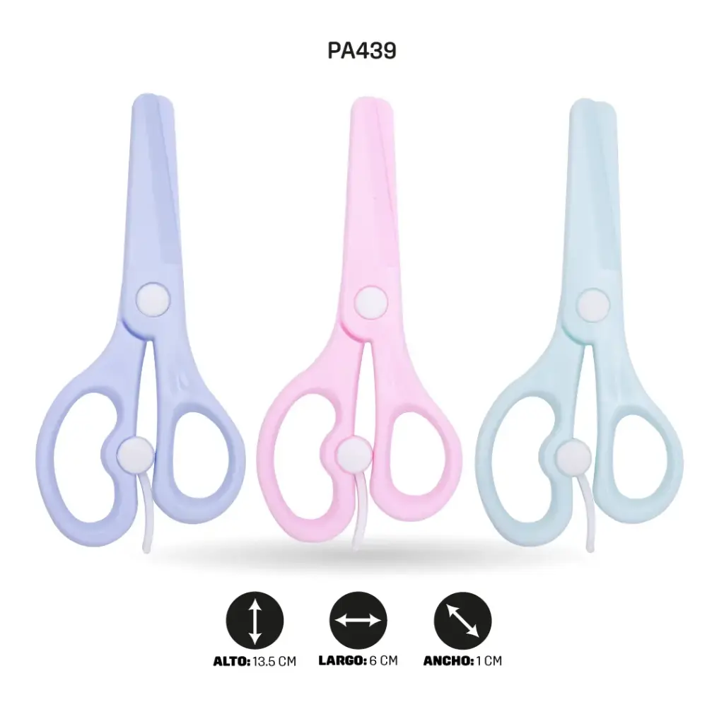 TIJERA PUNTA ROMA PLASTICA COLORES PASTELES TY-6029 [PAC6427]