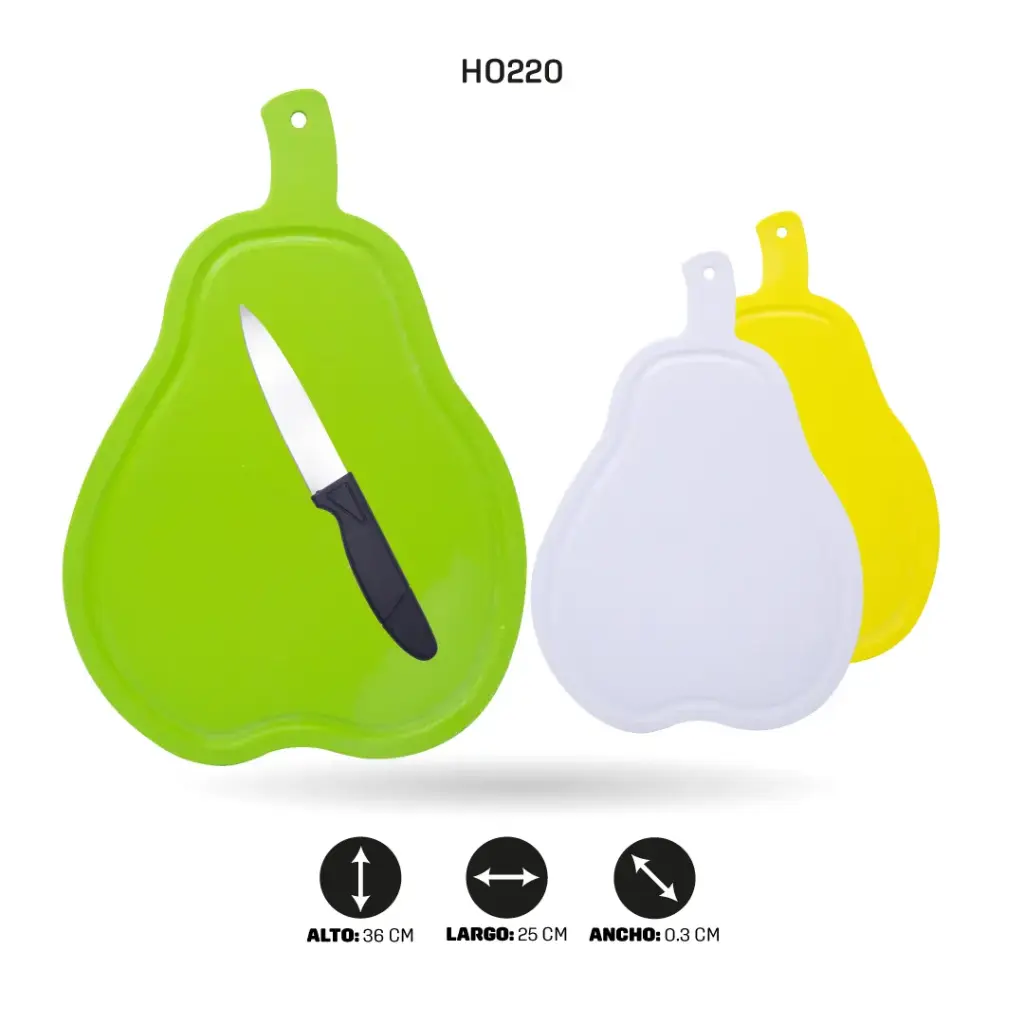 TABLA DE COCINA PARA PICAR FIGURA PERA CON CUCHILLO  [PAC6445]