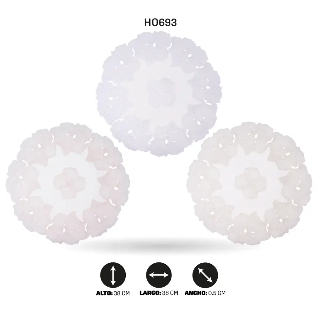INDIVIDUAL REDONDO FLORAL 38CM (DISPLAY X12) [PAC6595]